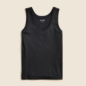 J.Crew Pima Cotton Scoop Neck Tank Top Black Size Large NWT